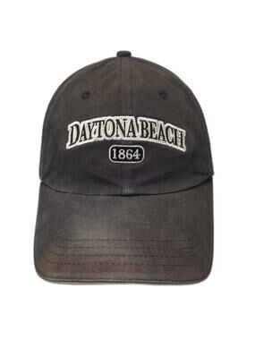 Sherry Daytona Beach Black Beige Baseball Cap OS 1864 Embroidered Adjustable Hat